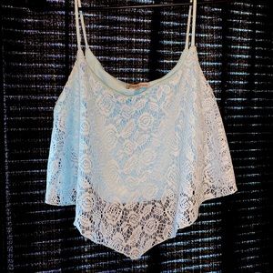 Light Blue Cropped Tank Top